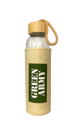 Szklana Butelka GREEN ARMY z Ochraniaczem - 500 ml 