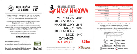 MASA MAKOWA BEZ GLUTENU I BEZ CUKRU - 540ml