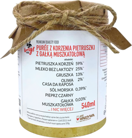 PURÉE Z KORZENIA PIETRUSZKI GOTOWANE NA MLEKU KOKOSOWYM - 540ml