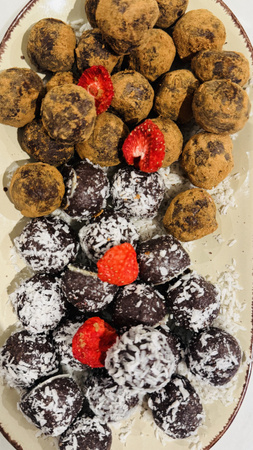 TRUFLE WYTRAWNE Z KAROBEM (RĘCZNIE WYTWARZANE) - 13szt