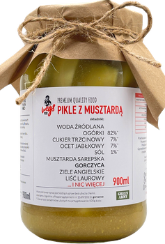 PIKLE NA SŁODKO Z MUSZTARDĄ - 900ml