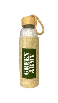 Szklana Butelka GREEN ARMY z Ochraniaczem - 500 ml 